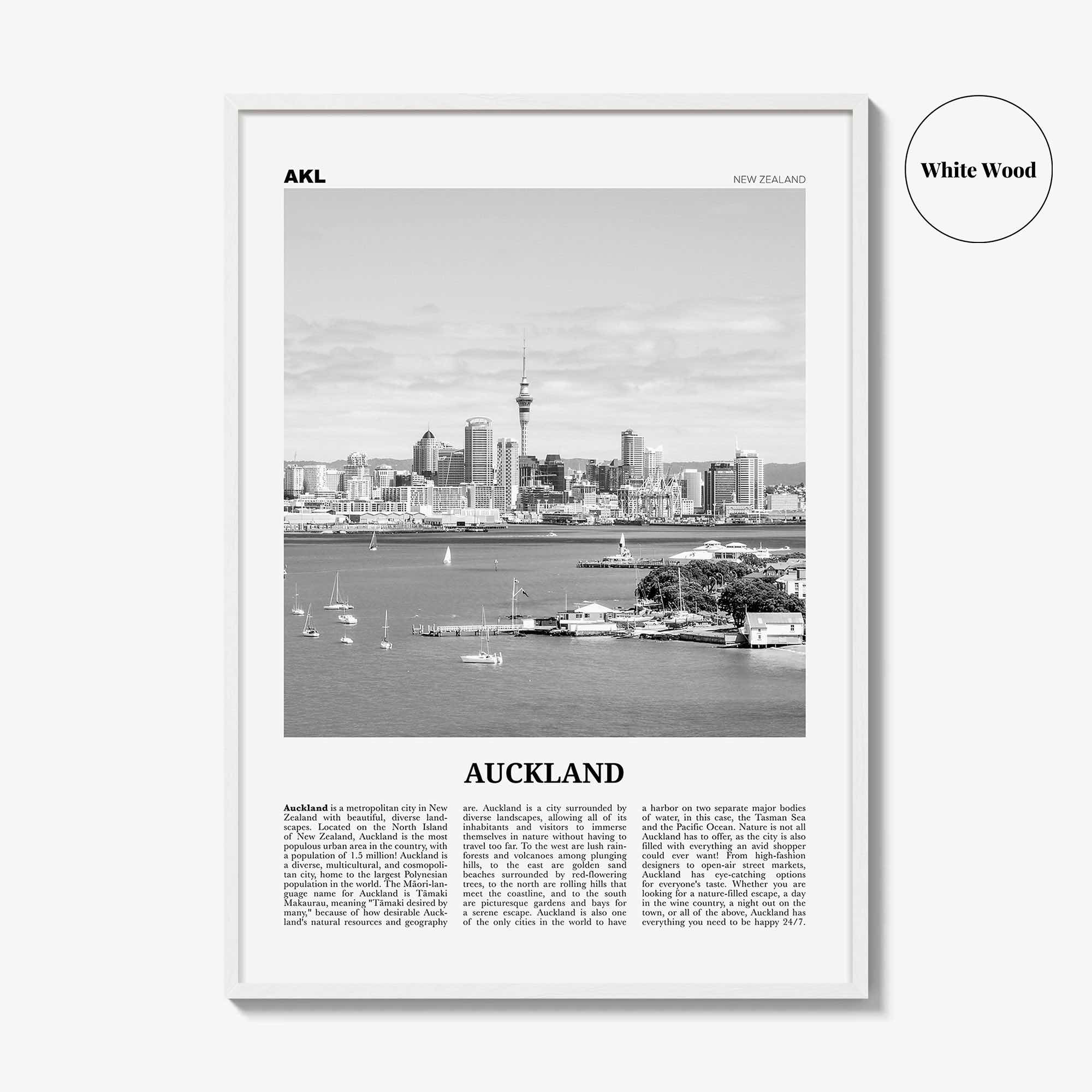 Auckland Print Black and White No 1, Auckland Wall Art, Auckland Poster, Auckland Photo, Auckland Wall Decor, New Zealand Poster Print