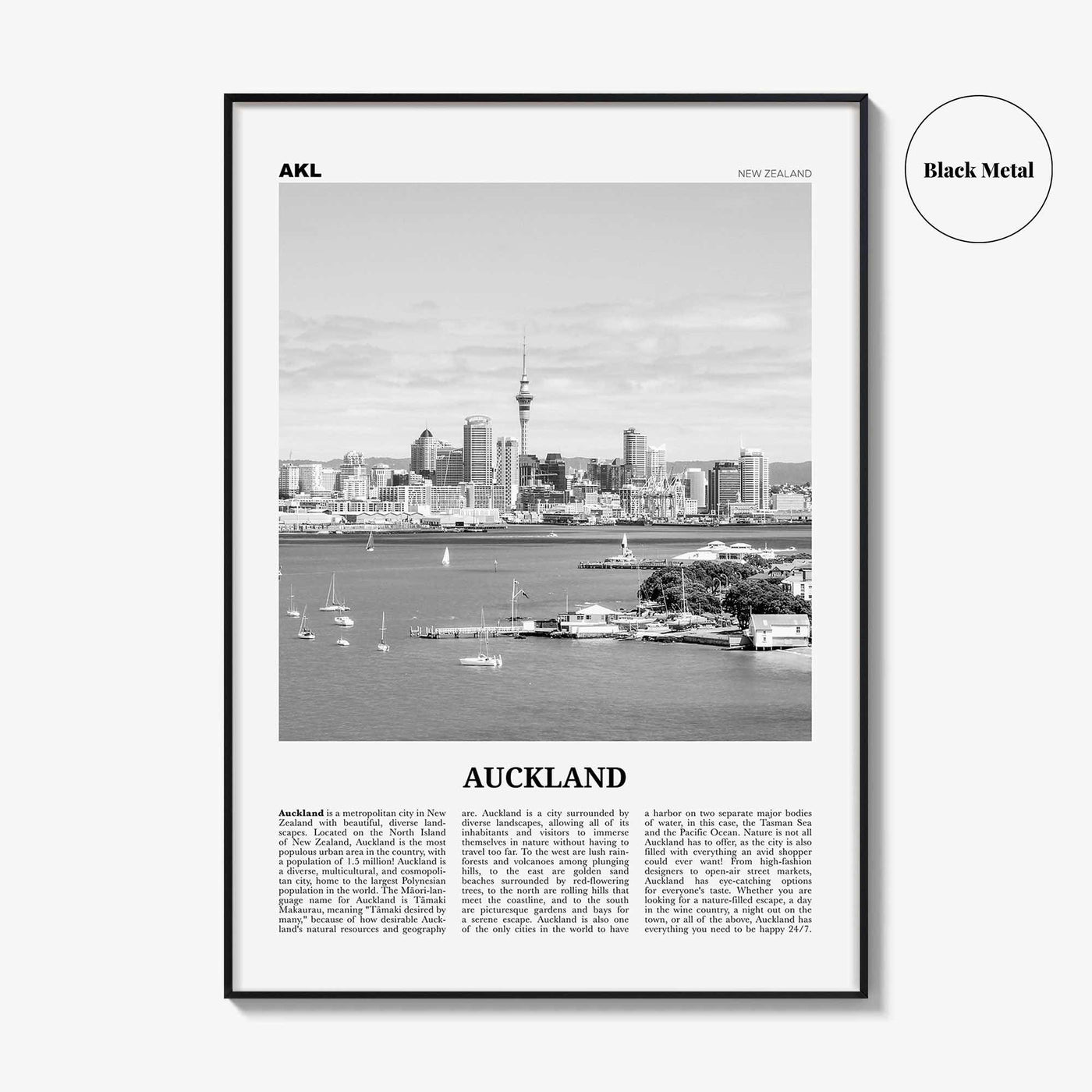 Auckland Print Black and White No 1, Auckland Wall Art, Auckland Poster, Auckland Photo, Auckland Wall Decor, New Zealand Poster Print
