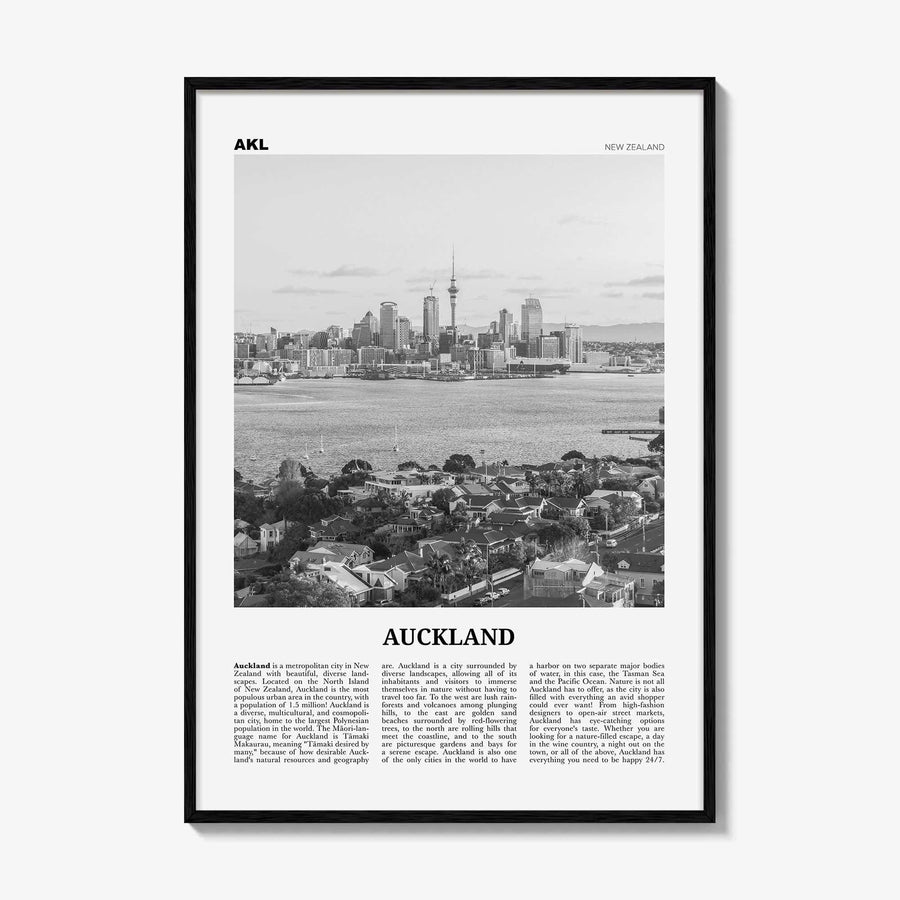 Auckland Print Black and White No 2, Auckland Wall Art, Auckland Poster, Auckland Photo, Auckland Wall Decor, New Zealand Poster Print