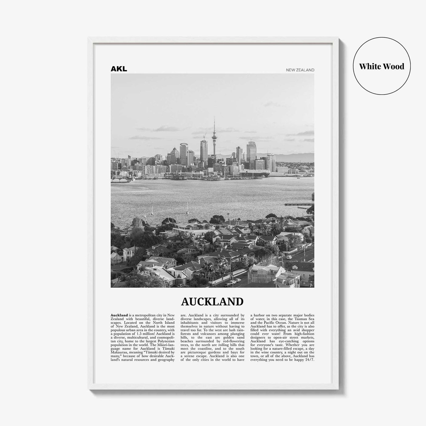 Auckland Print Black and White No 2, Auckland Wall Art, Auckland Poster, Auckland Photo, Auckland Wall Decor, New Zealand Poster Print