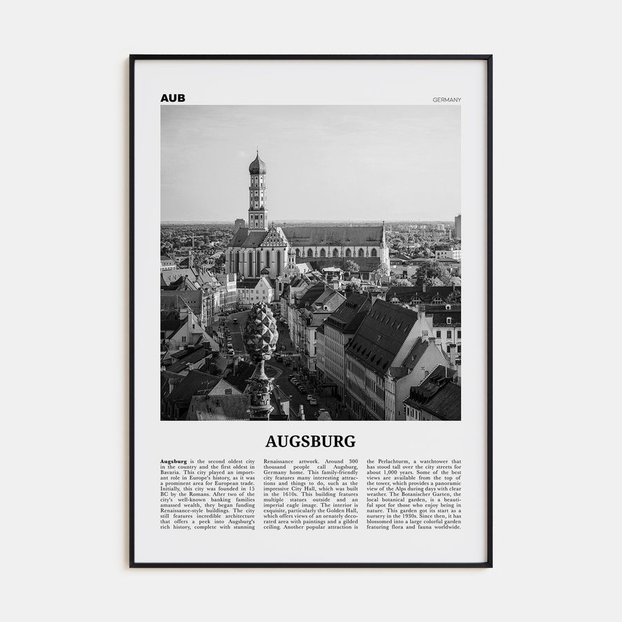 Augsburg Travel B&W Poster