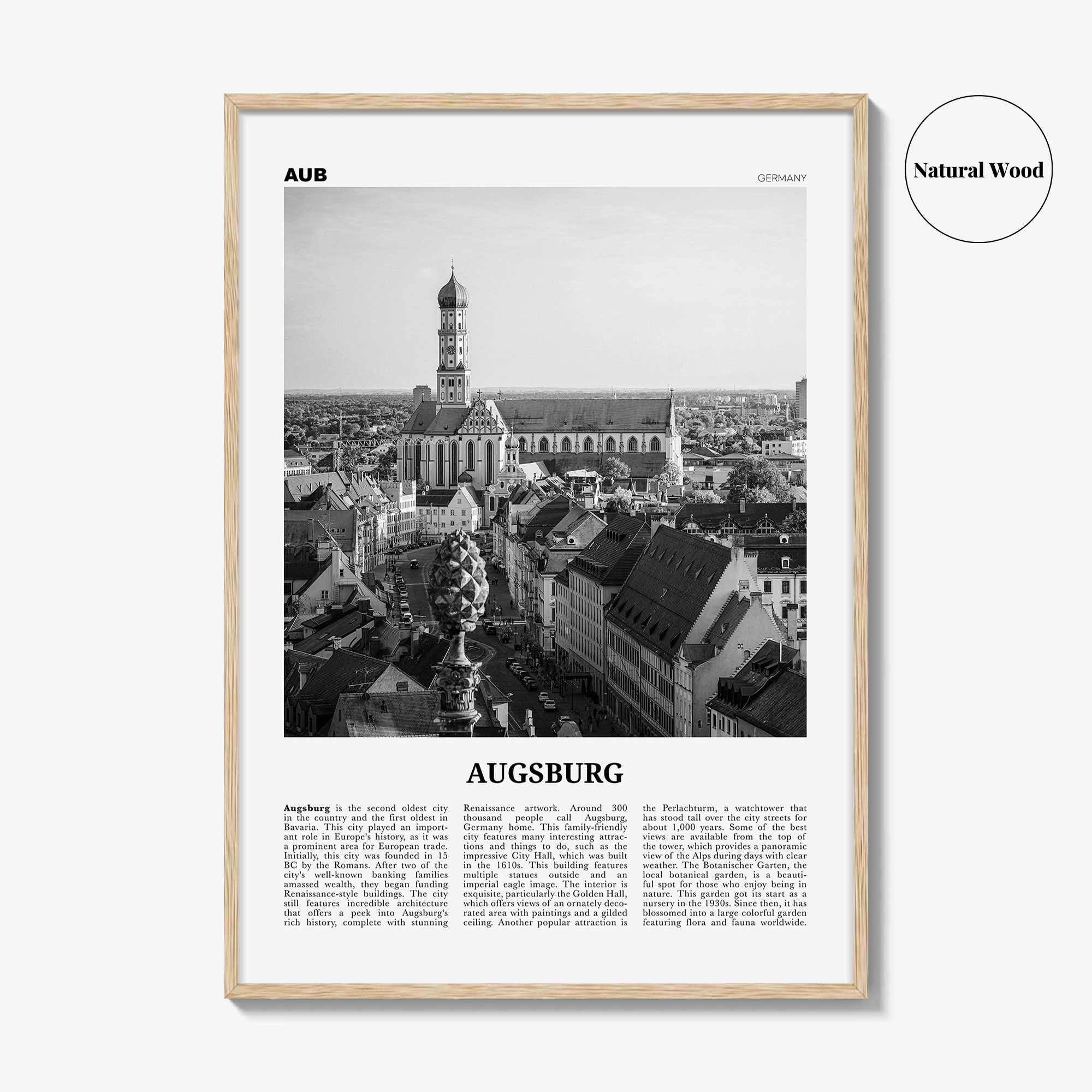 Augsburg Print Black and White, Augsburg Wall Art, Augsburg Poster, Augsburg Photo, Augsburg Wall Décor, Augsburg Map, Germany