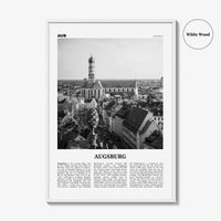 Augsburg Print Black and White, Augsburg Wall Art, Augsburg Poster, Augsburg Photo, Augsburg Wall Décor, Augsburg Map, Germany