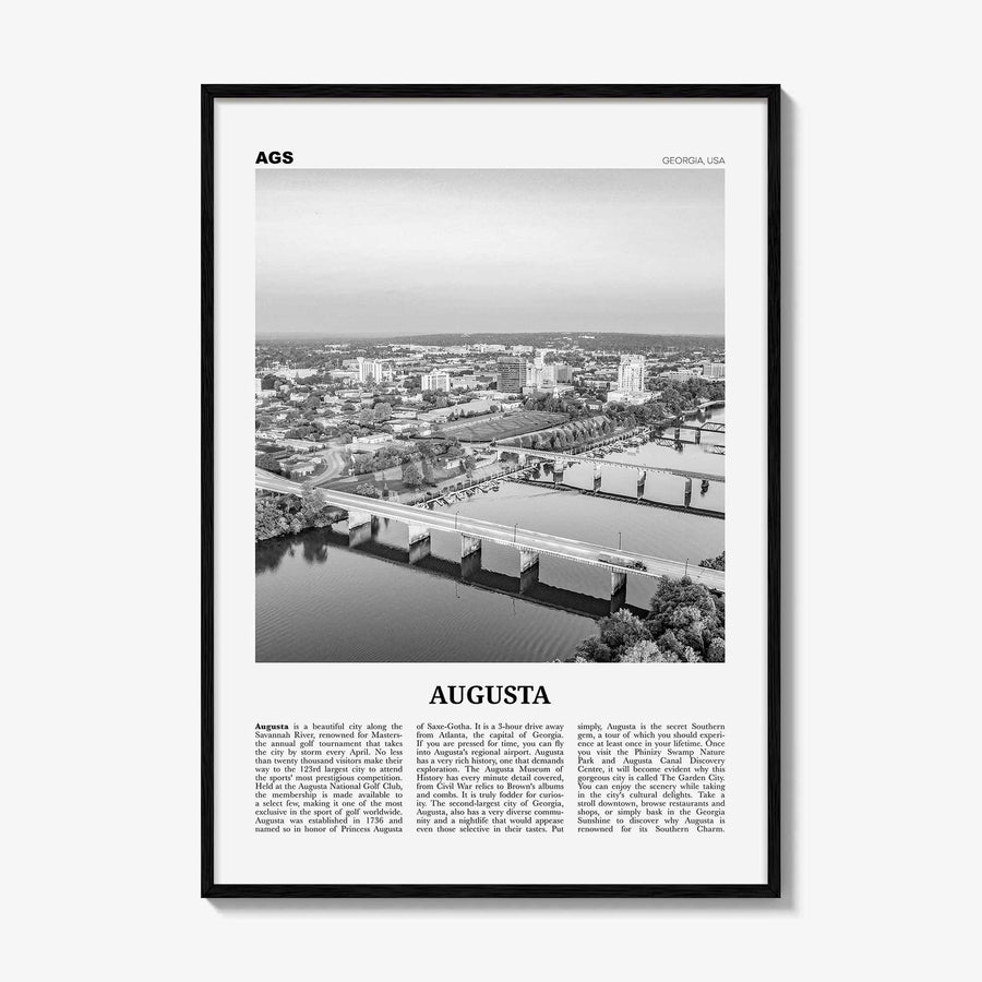 Augusta Print Black and White, Augusta Wall Art, Augusta Poster, Augusta Photo, Augusta Wall Décor, Georgia, USA, United States