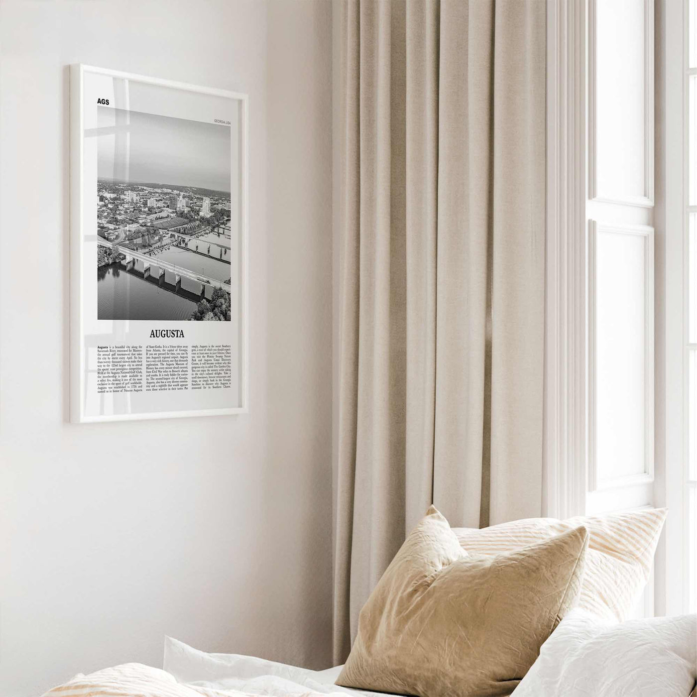 Augusta Print Black and White, Augusta Wall Art, Augusta Poster, Augusta Photo, Augusta Wall Décor, Georgia, USA, United States