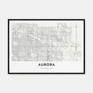 Aurora, Colorado Map Landscape Poster