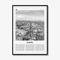Aurora Print Black and White Colorado, Aurora Wall Art, Aurora Poster, Aurora Photo, Aurora Wall Décor, State, Colorado, United States, USA