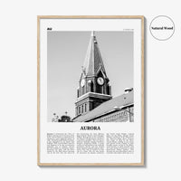 Aurora Print Black and White Illinois, Aurora Wall Art, Aurora Poster, Aurora Photo, Aurora Wall Décor, Illinois, USA, United States