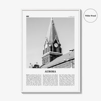 Aurora Print Black and White Illinois, Aurora Wall Art, Aurora Poster, Aurora Photo, Aurora Wall Décor, Illinois, USA, United States