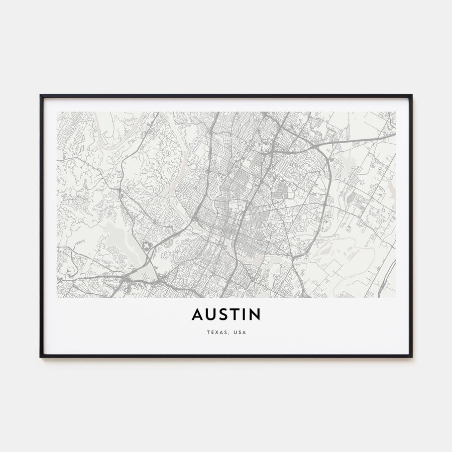 Austin Map Landscape Poster