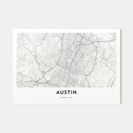 Austin Map Landscape Poster