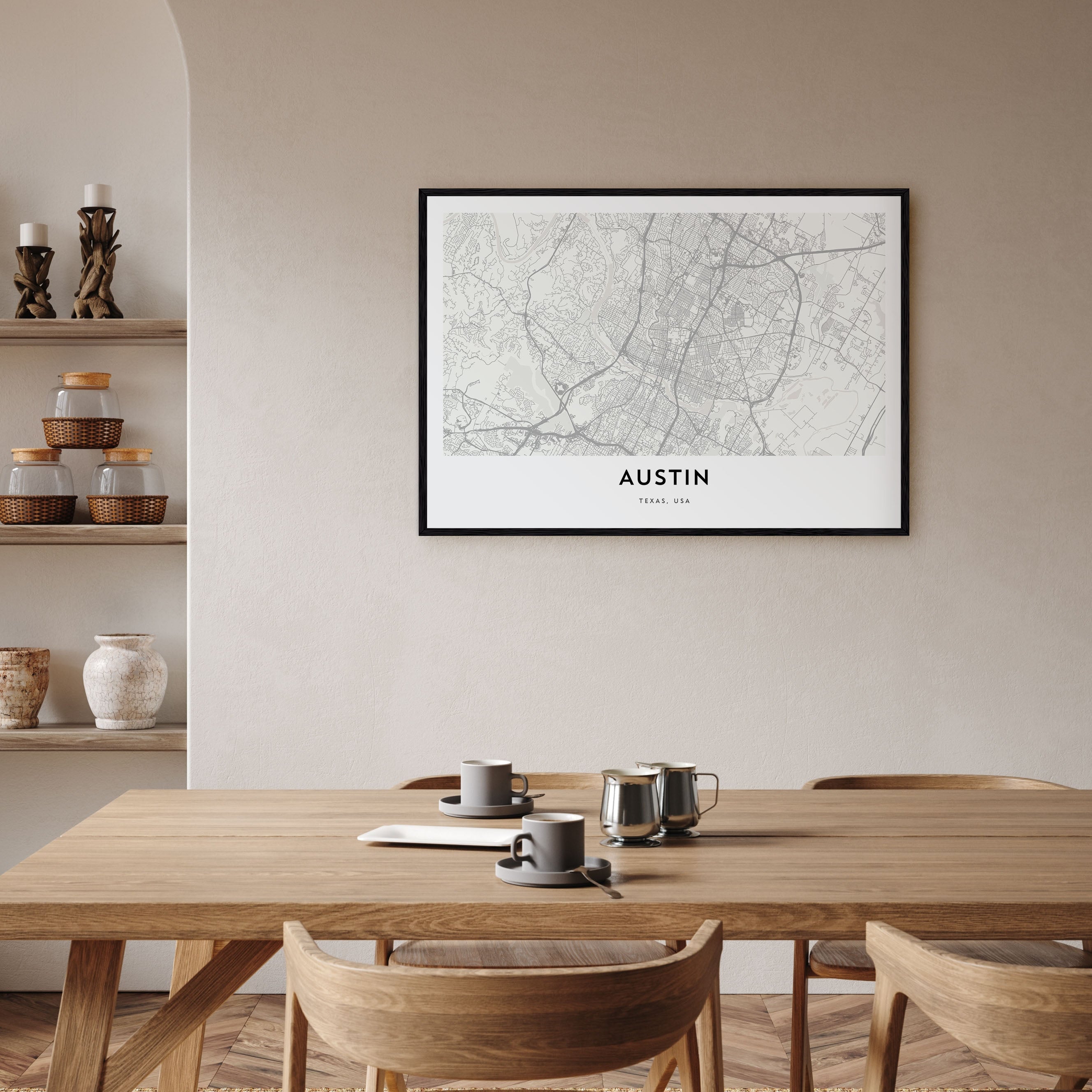 Austin Map Landscape Poster