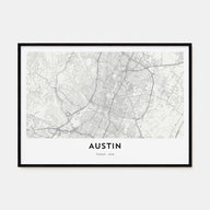 Austin Map Landscape Poster