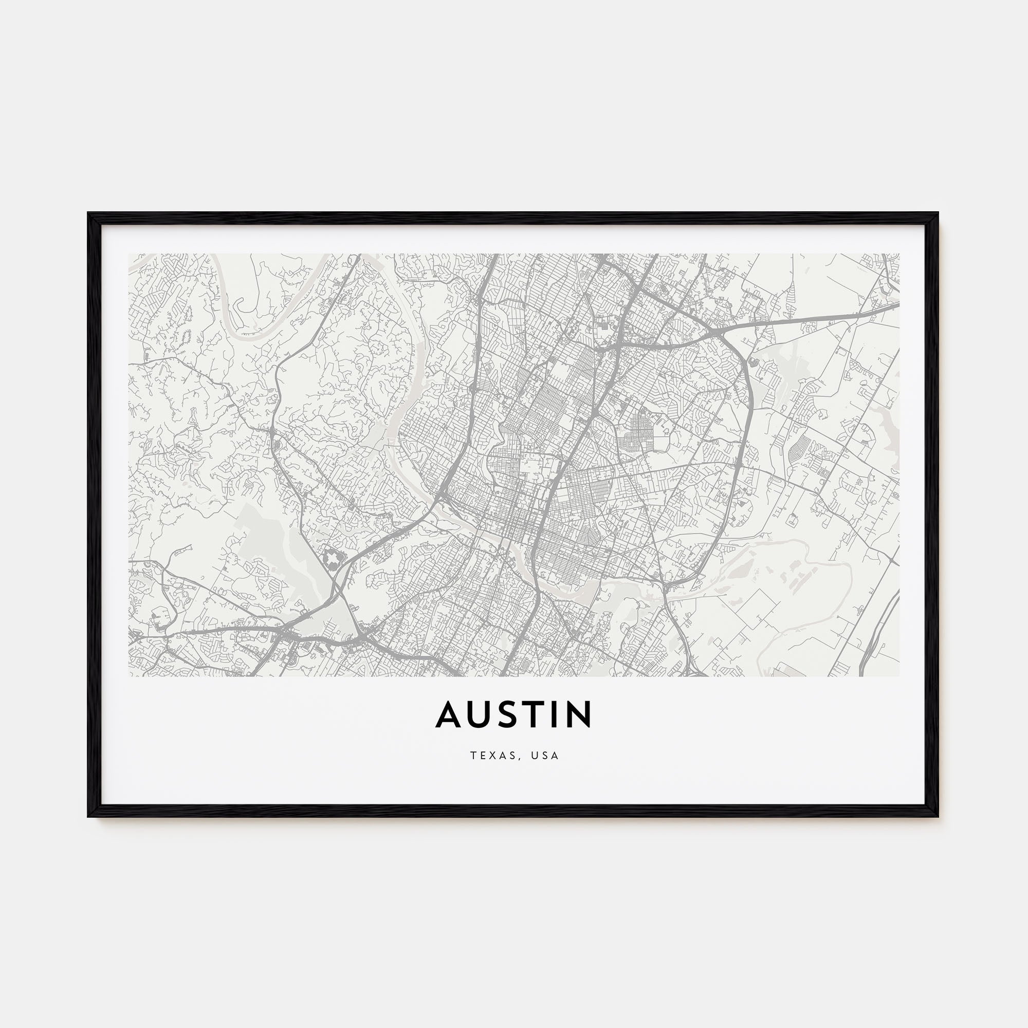 Austin Map Landscape Poster