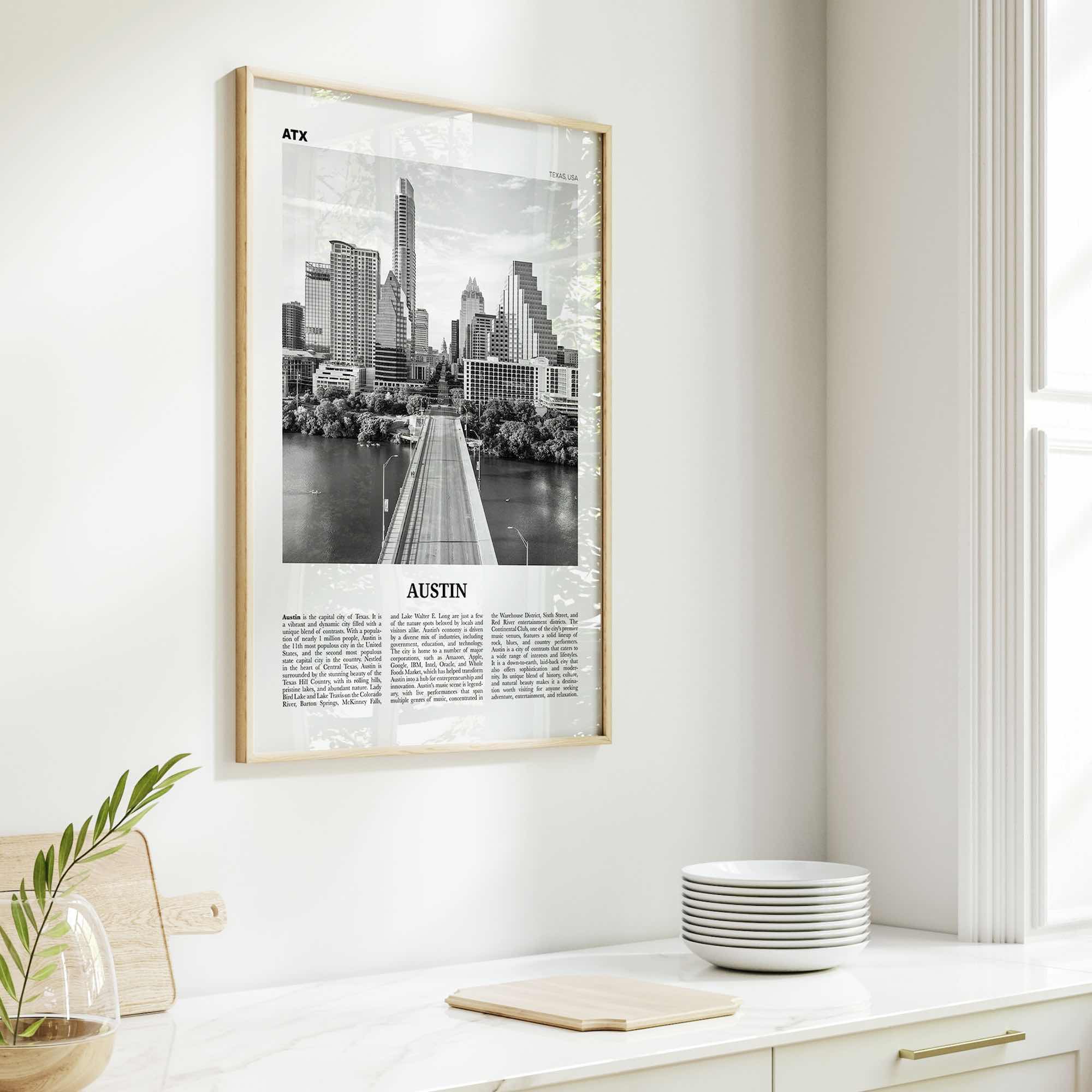 Austin Print Black and White No 1, Austin Wall Art, Austin Poster, Austin Photo, Austin Decor, Texas, USA, United States, North America