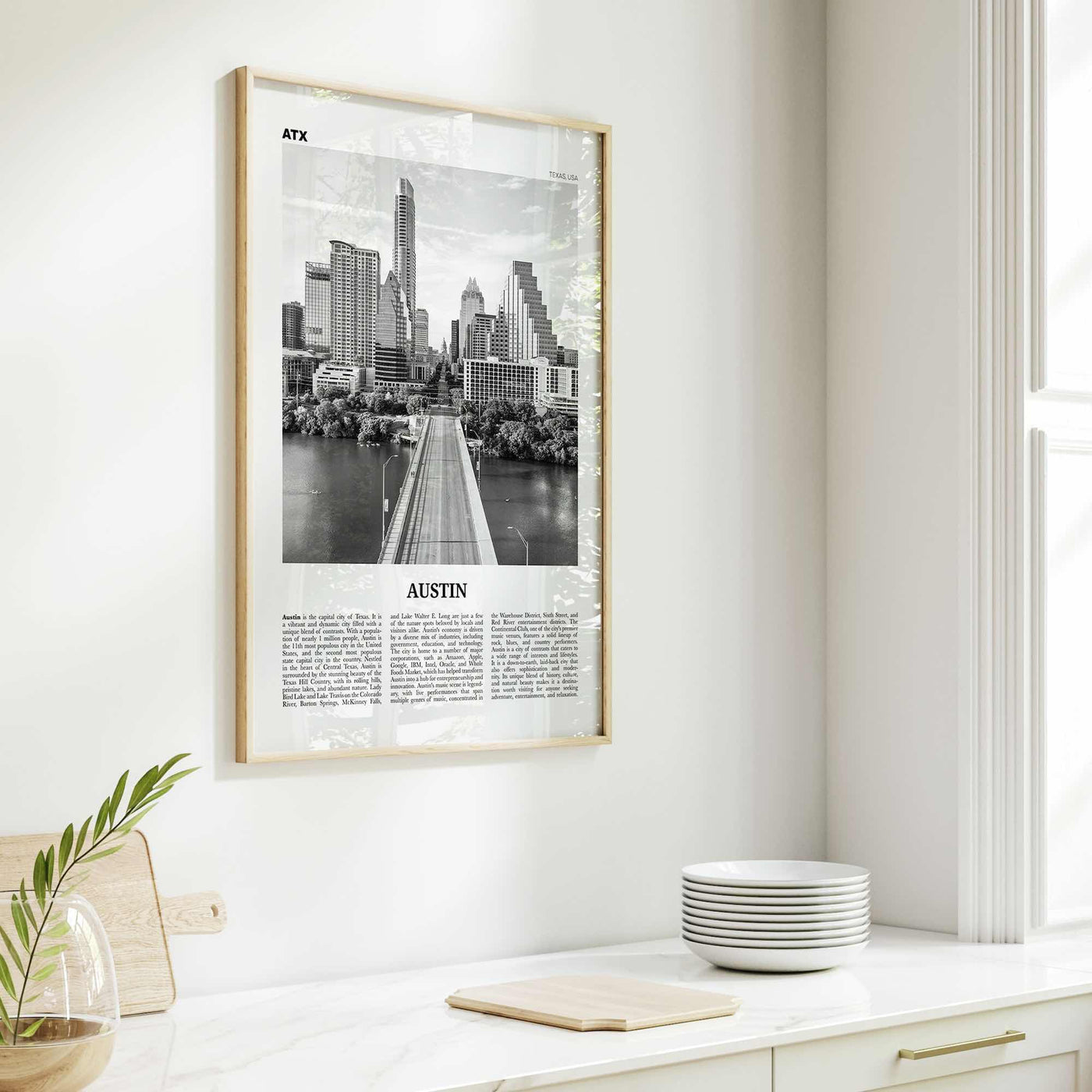 Austin Print Black and White No 1, Austin Wall Art, Austin Poster, Austin Photo, Austin Decor, Texas, USA, United States, North America