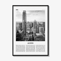 Austin Print Black and White No 2, Austin Wall Art, Austin Poster, Austin Photo, Austin Decor, Texas, USA, United States, North America