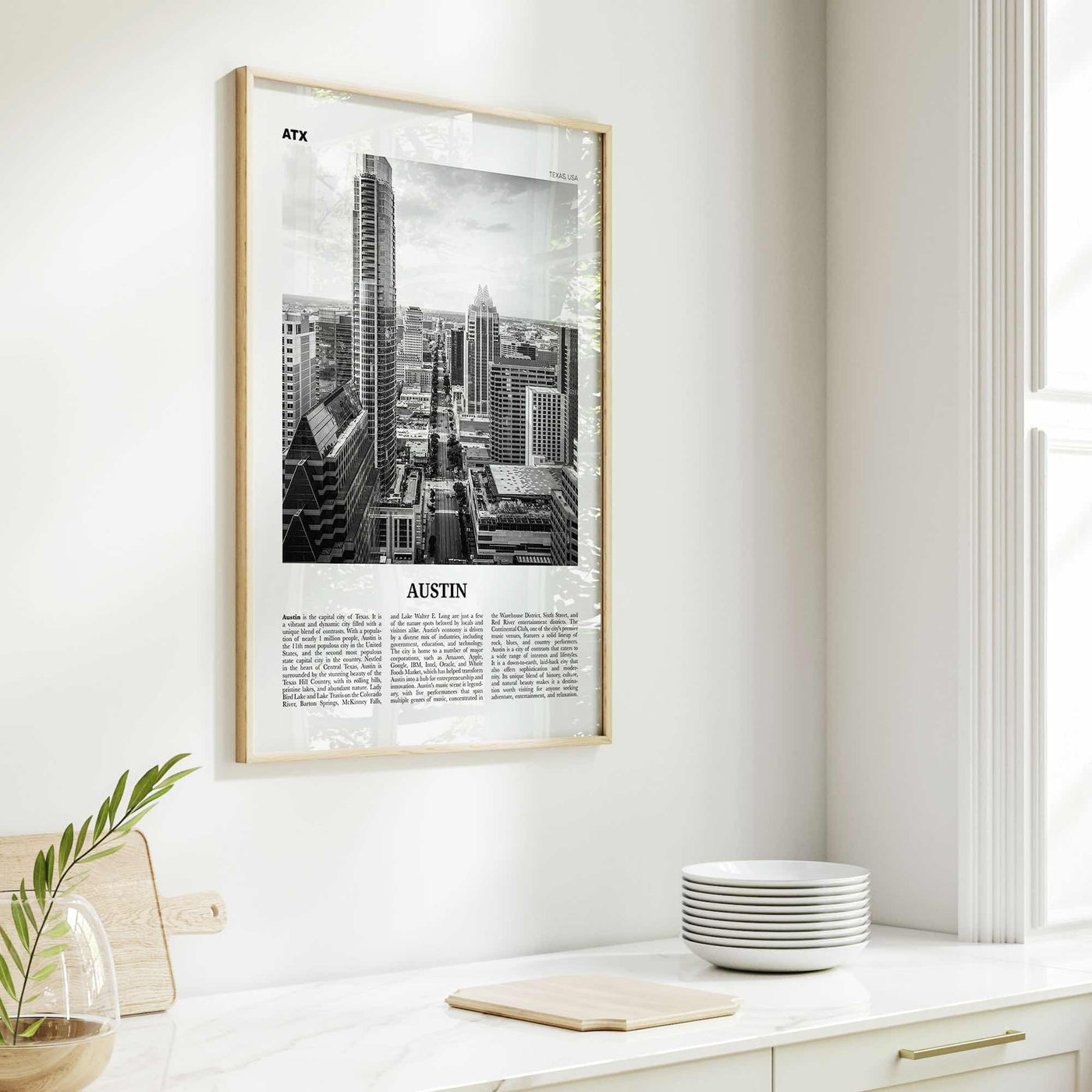 Austin Print Black and White No 2, Austin Wall Art, Austin Poster, Austin Photo, Austin Decor, Texas, USA, United States, North America