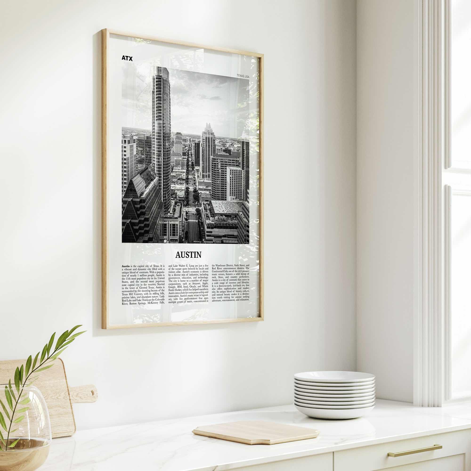 Austin Print Black and White No 2, Austin Wall Art, Austin Poster, Austin Photo, Austin Decor, Texas, USA, United States, North America