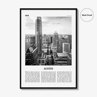 Austin Print Black and White No 2, Austin Wall Art, Austin Poster, Austin Photo, Austin Decor, Texas, USA, United States, North America
