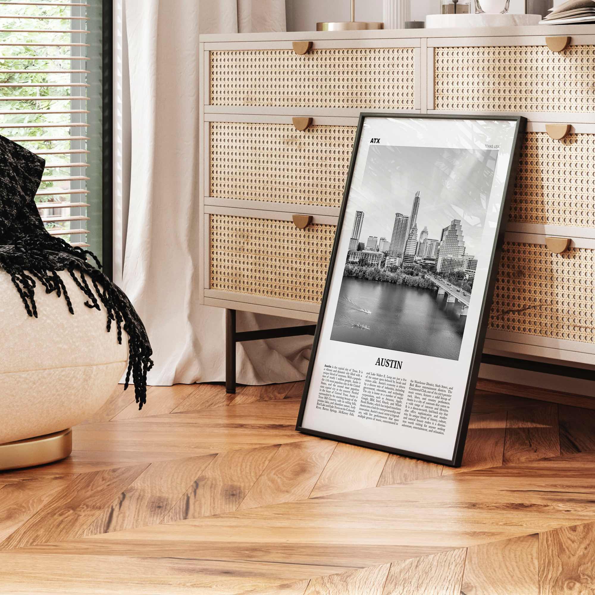 Austin Print Black and White No 3, Austin Wall Art, Austin Poster, Austin Photo, Austin Decor, Texas, USA, United States, North America