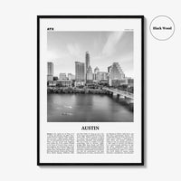 Austin Print Black and White No 3, Austin Wall Art, Austin Poster, Austin Photo, Austin Decor, Texas, USA, United States, North America