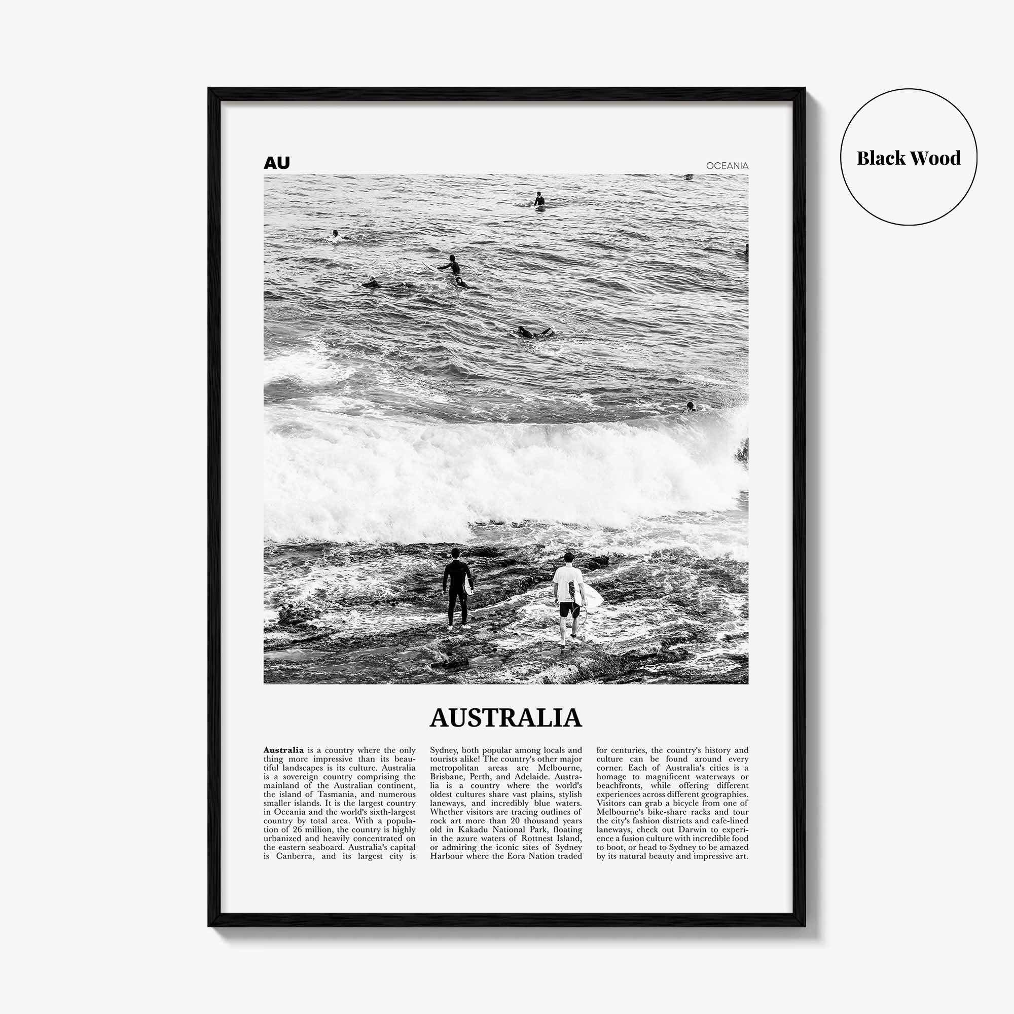 Australia Print Black and White No 1, Australia Wall Art, Australia Poster, Australia Photo, Sydney, Melbourne, Brisbane, Oceania
