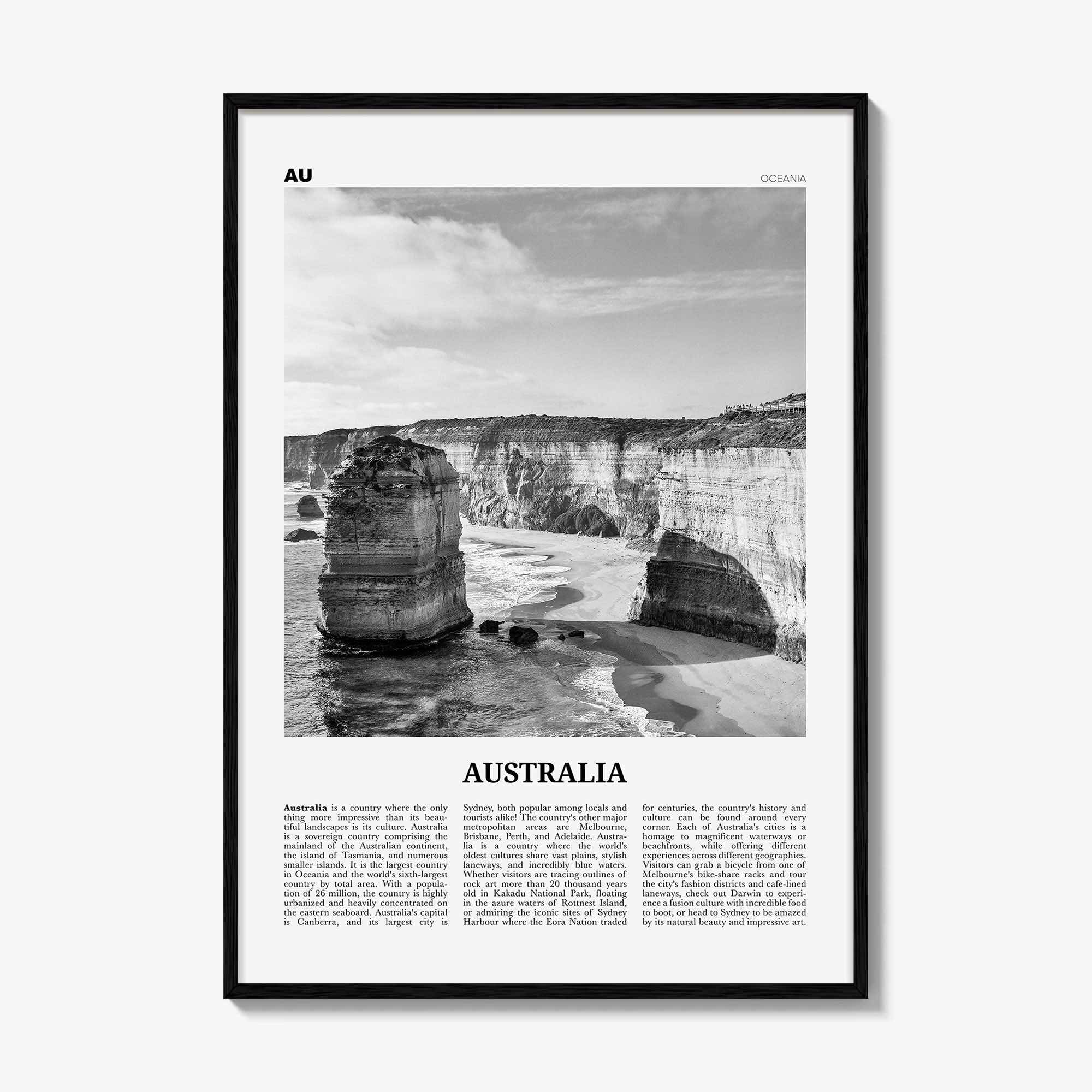 Australia Print Black and White No 2, Australia Wall Art, Australia Poster, Australia Photo, Sydney, Melbourne, Brisbane, Oceania