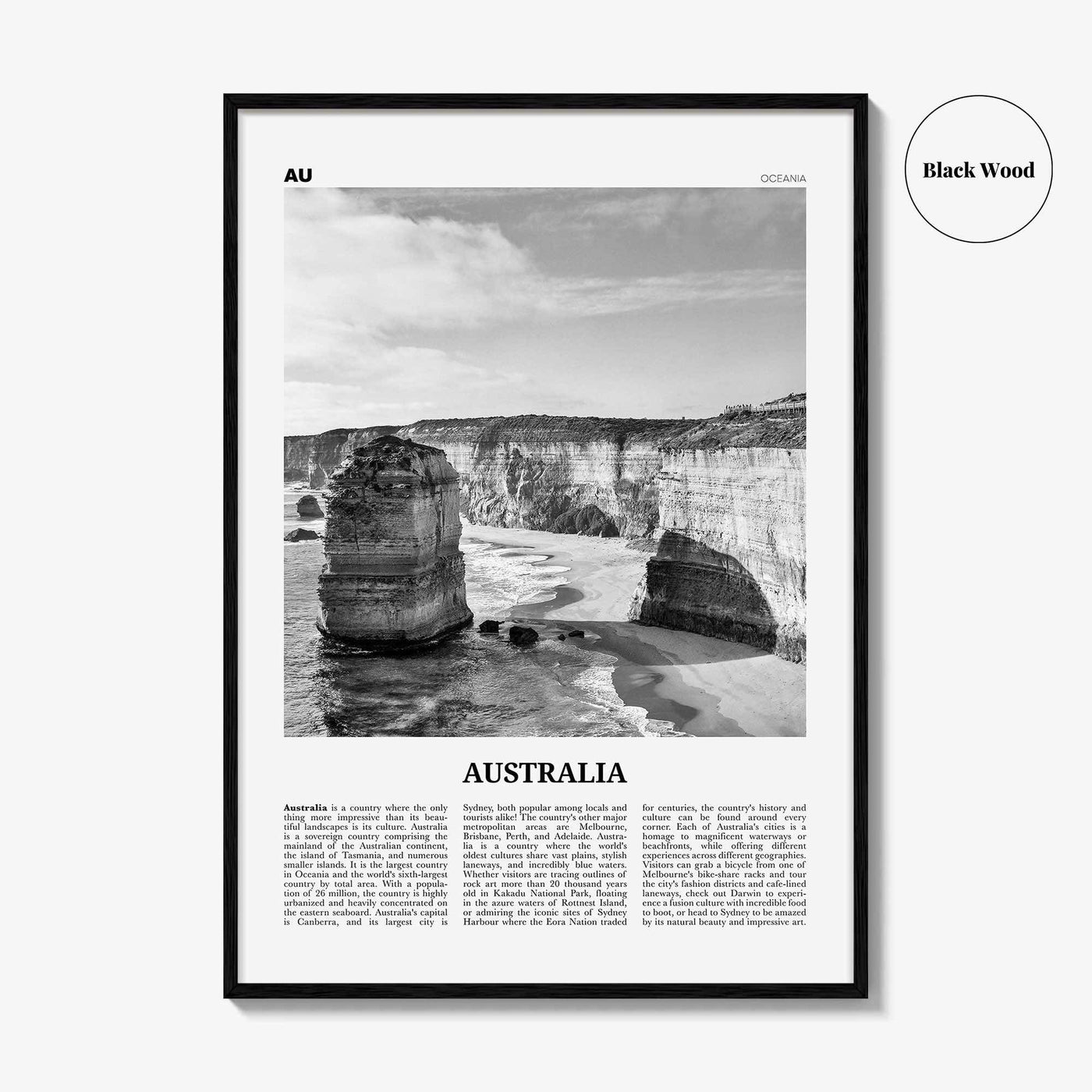 Australia Print Black and White No 2, Australia Wall Art, Australia Poster, Australia Photo, Sydney, Melbourne, Brisbane, Oceania