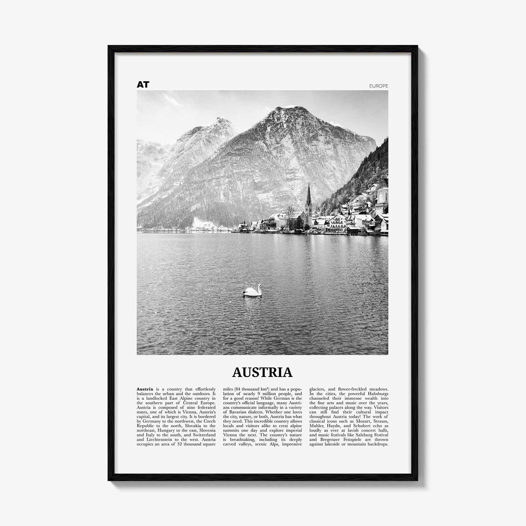 Austria Print Black and White, Austria Wall Art, Austria Poster, Austria Photo, Austria Wall Decor, Republik Österreich, Europe