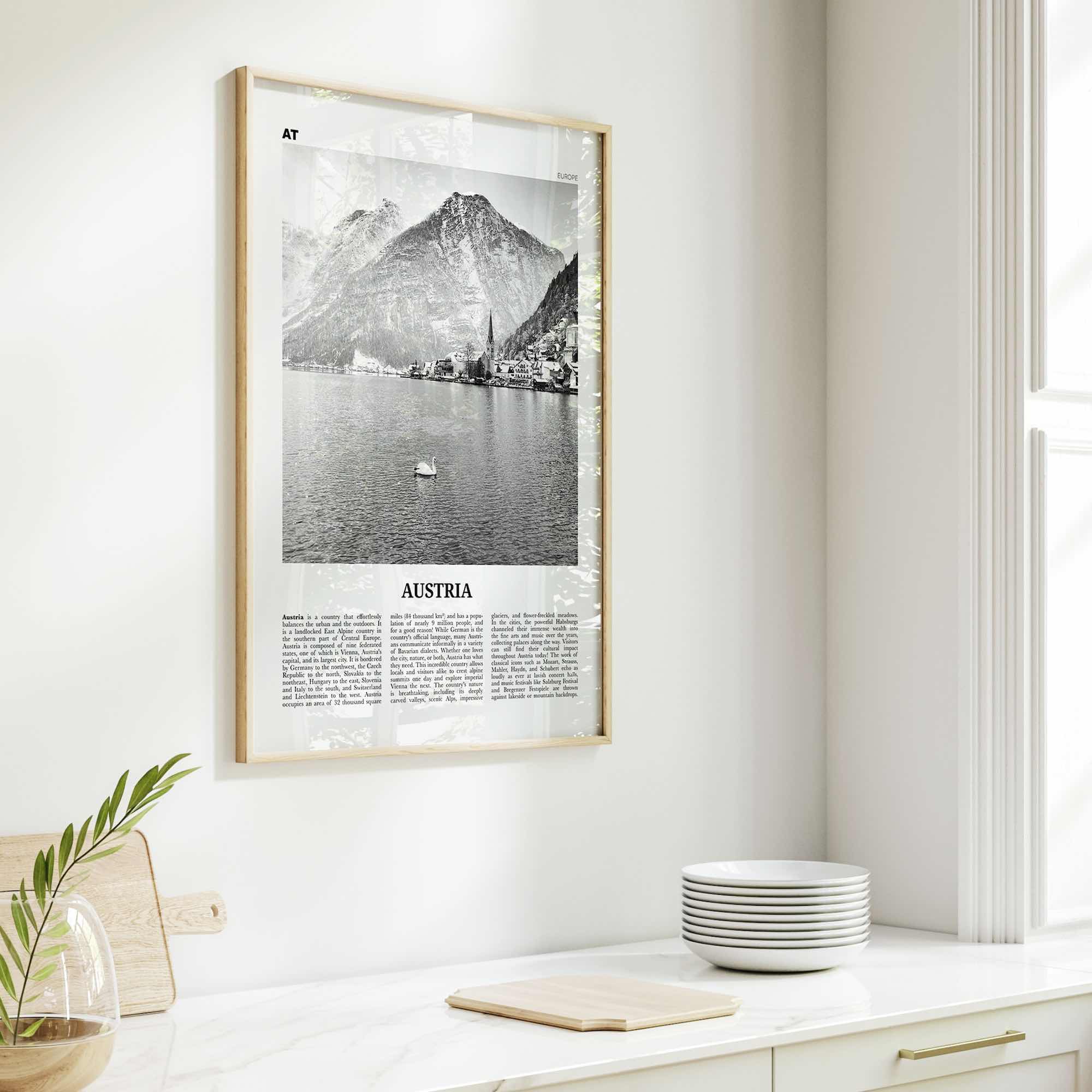 Austria Print Black and White, Austria Wall Art, Austria Poster, Austria Photo, Austria Wall Decor, Republik Österreich, Europe