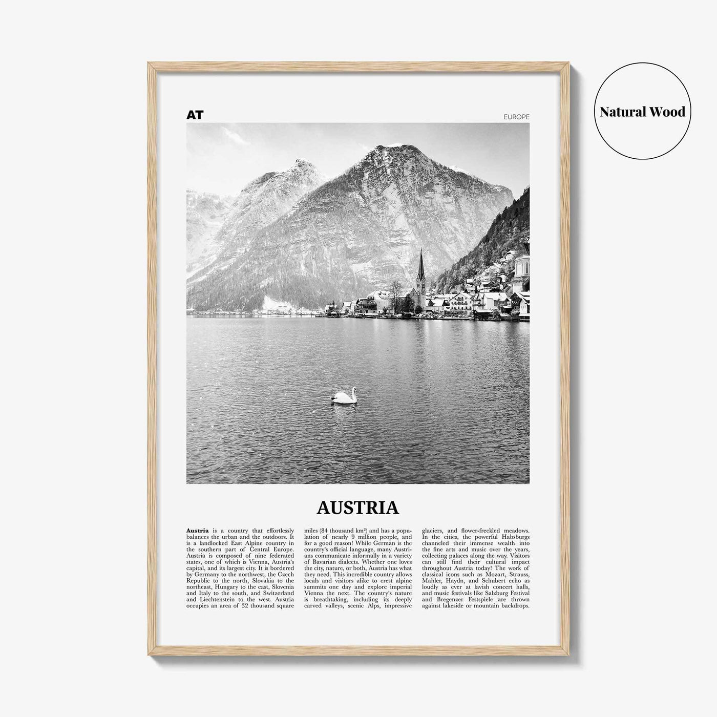 Austria Print Black and White, Austria Wall Art, Austria Poster, Austria Photo, Austria Wall Decor, Republik Österreich, Europe