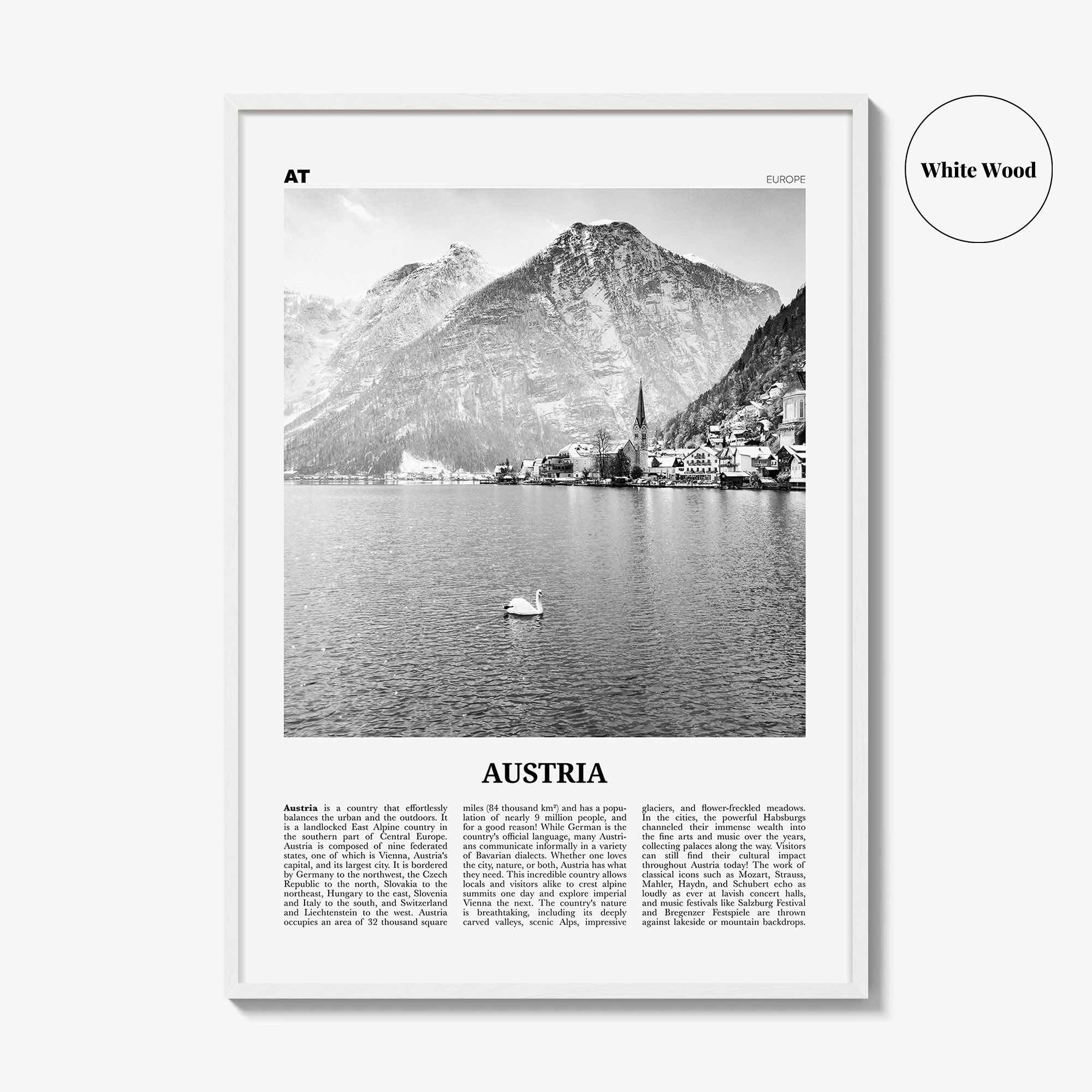 Austria Print Black and White, Austria Wall Art, Austria Poster, Austria Photo, Austria Wall Decor, Republik Österreich, Europe