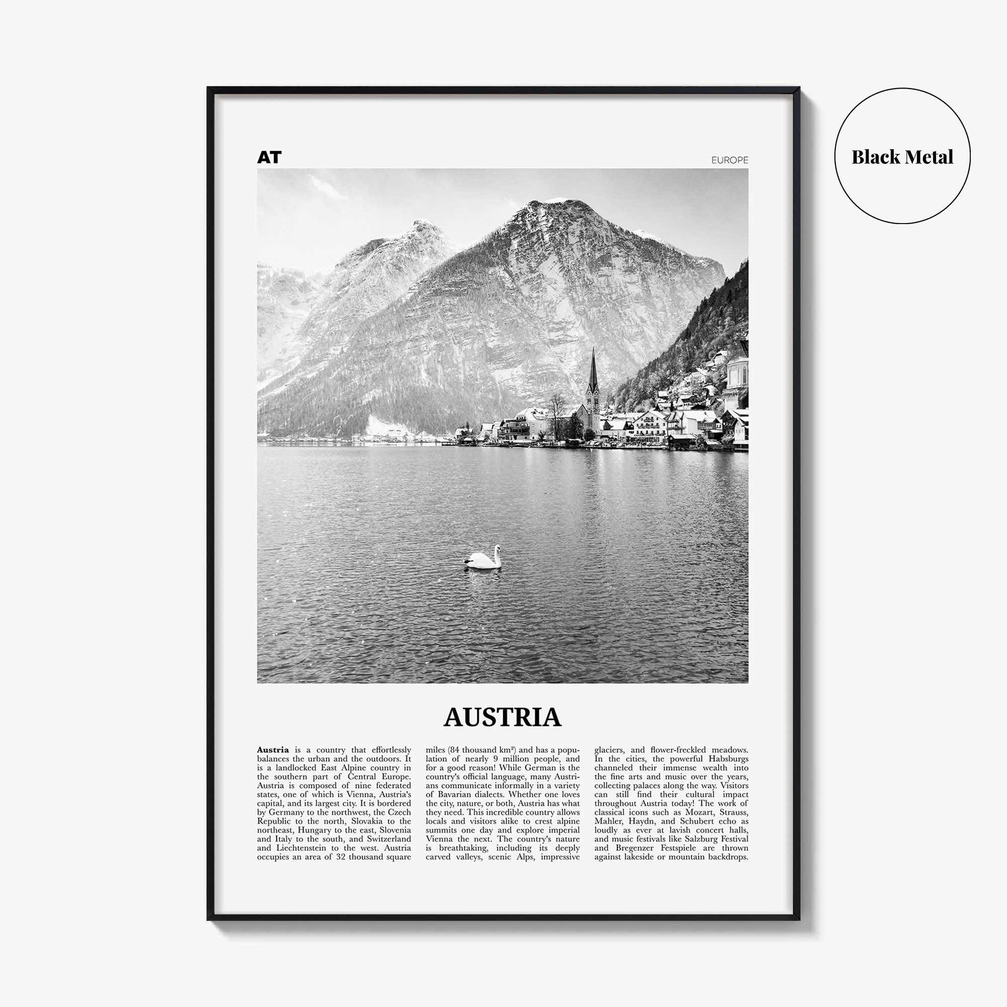 Austria Print Black and White, Austria Wall Art, Austria Poster, Austria Photo, Austria Wall Decor, Republik Österreich, Europe