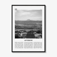 Auvergne Print Black and White, Auvergne Wall Art, Auvergne Poster, Auvergne Photo, Auvergne Wall Décor, Auvergne Map, France