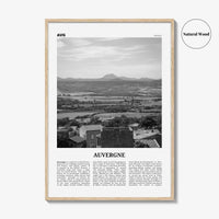 Auvergne Print Black and White, Auvergne Wall Art, Auvergne Poster, Auvergne Photo, Auvergne Wall Décor, Auvergne Map, France