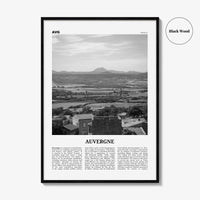 Auvergne Print Black and White, Auvergne Wall Art, Auvergne Poster, Auvergne Photo, Auvergne Wall Décor, Auvergne Map, France