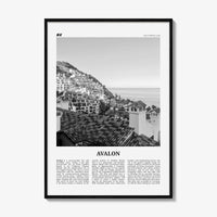 Avalon Print Black and White California, Avalon Wall Art, Avalon Poster, Avalon Photo, Santa Catalina, California, United States
