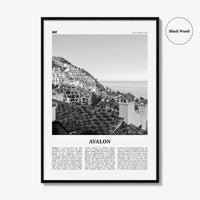Avalon Print Black and White California, Avalon Wall Art, Avalon Poster, Avalon Photo, Santa Catalina, California, United States
