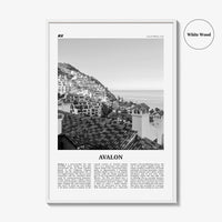Avalon Print Black and White California, Avalon Wall Art, Avalon Poster, Avalon Photo, Santa Catalina, California, United States