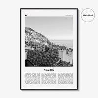 Avalon Print Black and White California, Avalon Wall Art, Avalon Poster, Avalon Photo, Santa Catalina, California, United States