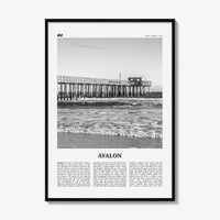 Avalon Print Black and White New Jersey, Avalon Wall Art, Avalon Poster, Avalon Photo, Avalon Wall Décor, Avalon Map, United States