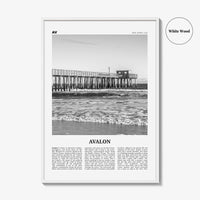 Avalon Print Black and White New Jersey, Avalon Wall Art, Avalon Poster, Avalon Photo, Avalon Wall Décor, Avalon Map, United States
