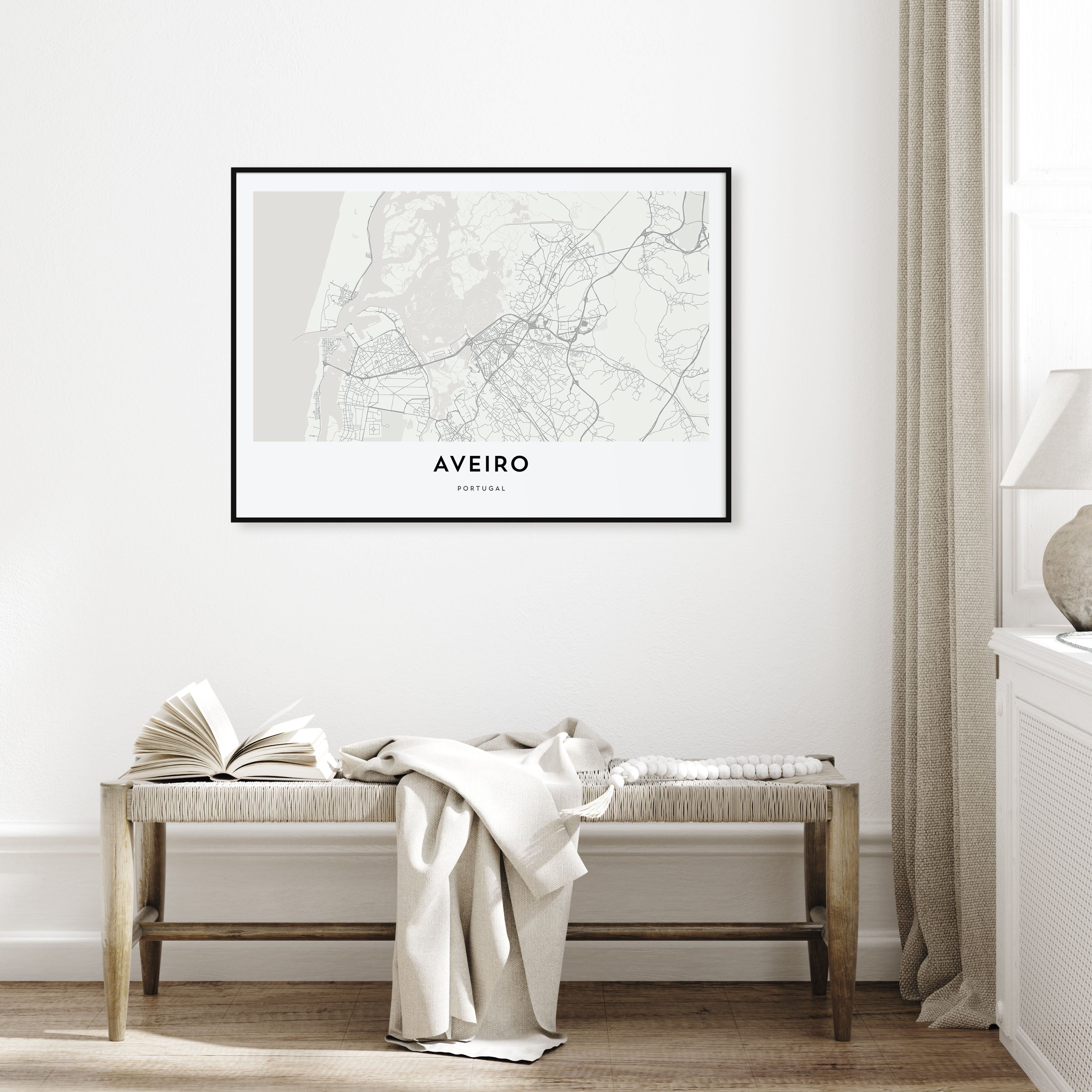 Aveiro Map Landscape Poster