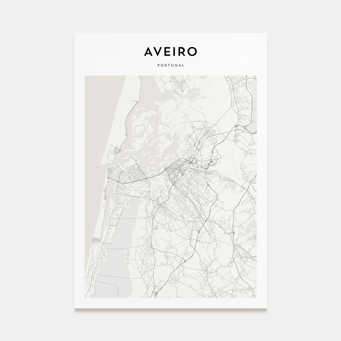 Aveiro Map Portrait Poster