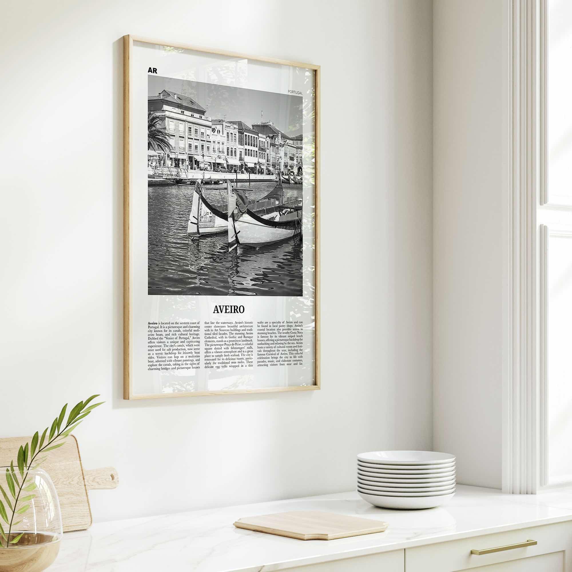 Aveiro Print Black and White, Aveiro Wall Art, Aveiro Poster, Aveiro Photo, Aveiro Wall Décor, Aveiro Map, Portugal