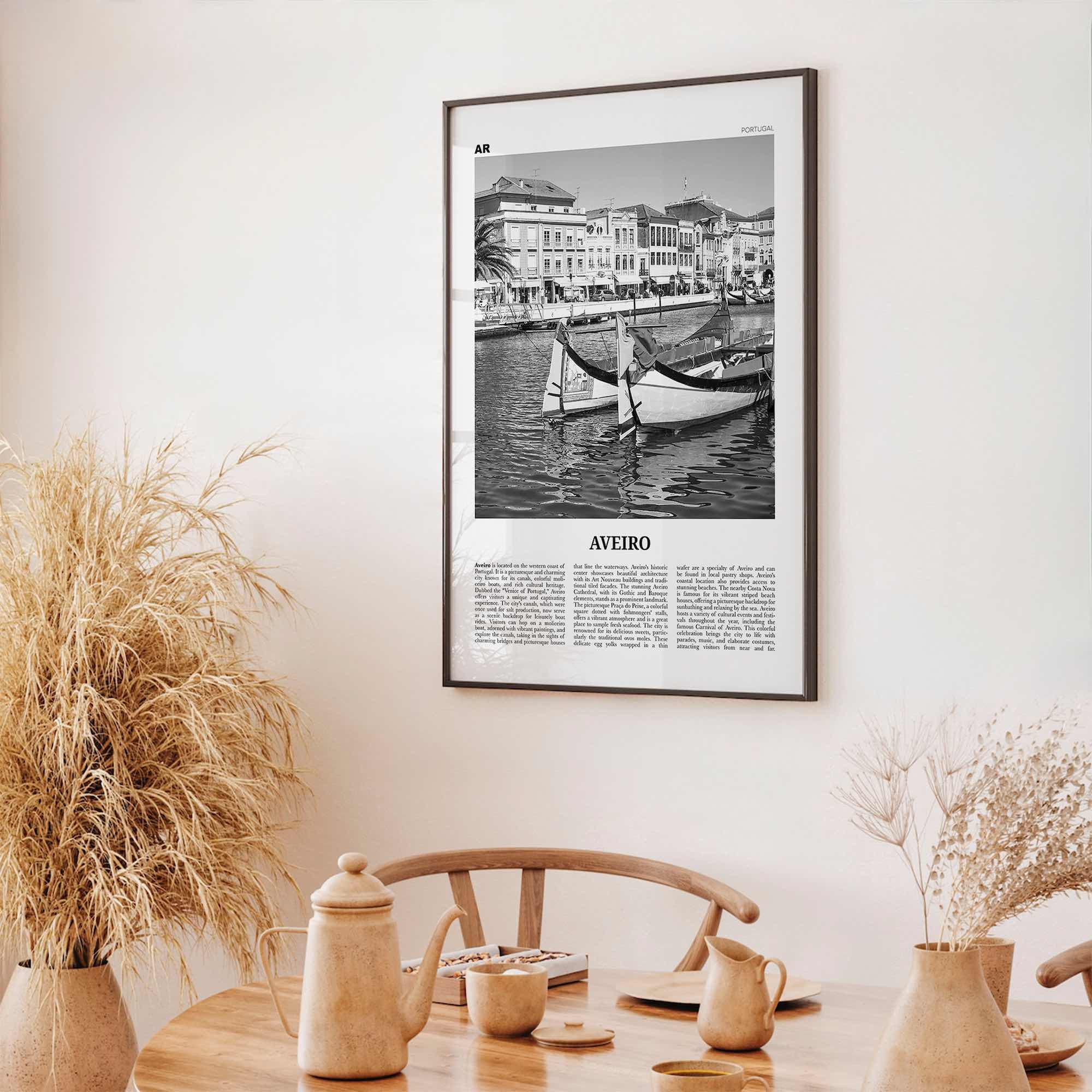 Aveiro Print Black and White, Aveiro Wall Art, Aveiro Poster, Aveiro Photo, Aveiro Wall Décor, Aveiro Map, Portugal