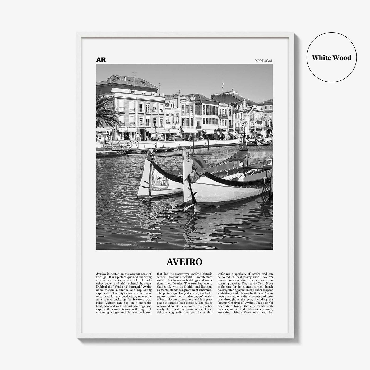 Aveiro Print Black and White, Aveiro Wall Art, Aveiro Poster, Aveiro Photo, Aveiro Wall Décor, Aveiro Map, Portugal