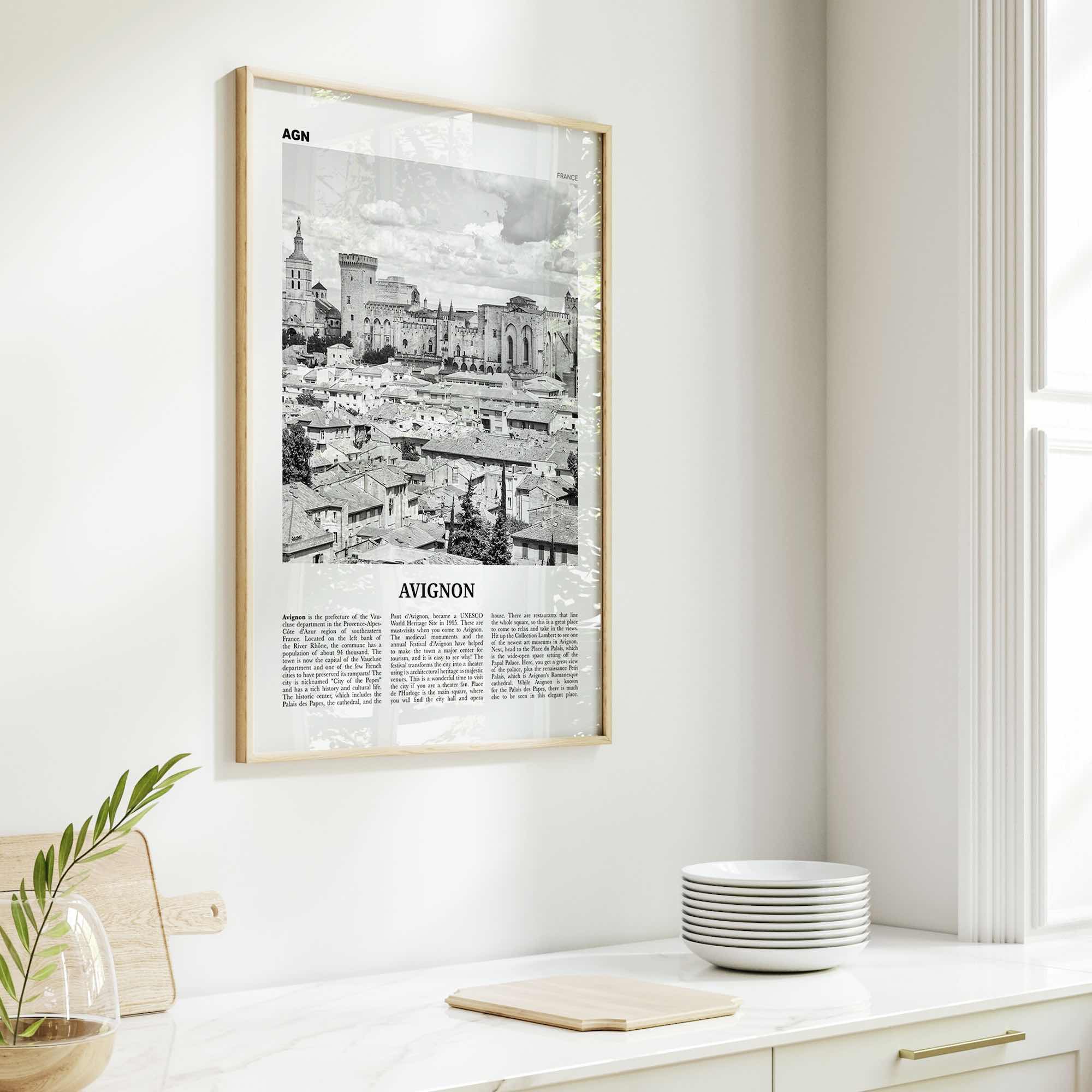 Avignon Print Black and White, Avignon Wall Art, Avignon Poster, Avignon Photo, Avignon Wall Décor, France, Avenio, Alpes-Côte d'Azur