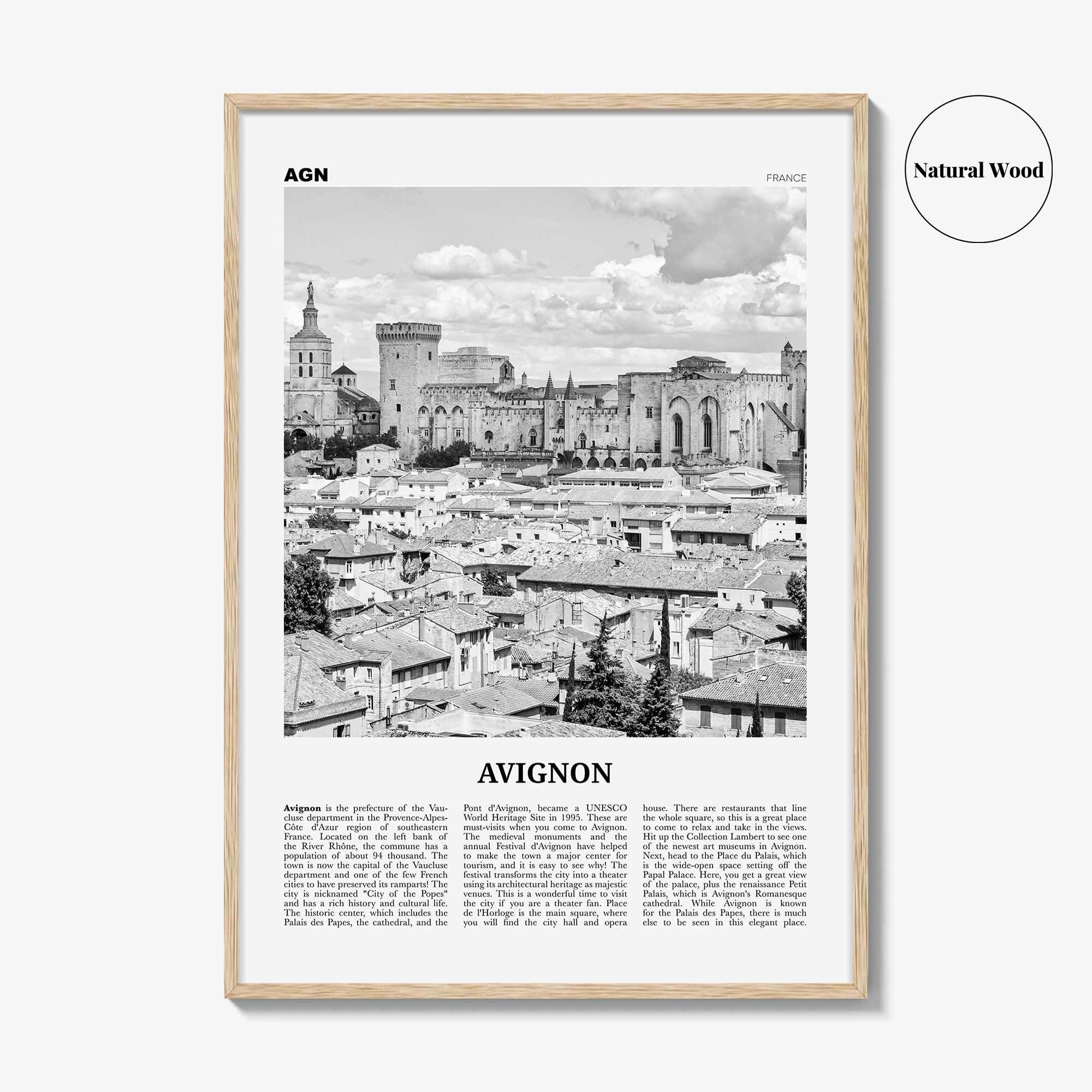 Avignon Print Black and White, Avignon Wall Art, Avignon Poster, Avignon Photo, Avignon Wall Décor, France, Avenio, Alpes-Côte d'Azur